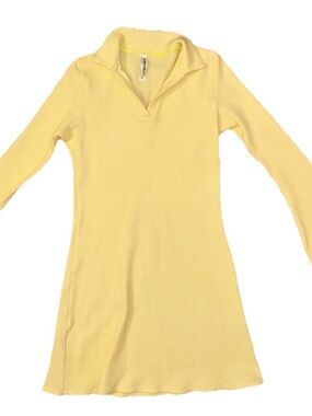 Women’s Yellow Long-Sleeve Knit Dress